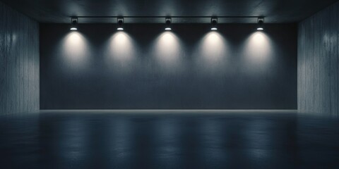 Wall Mural - Isolated Interior Space with Recessed Lights