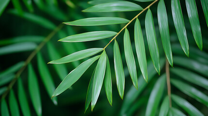 Wall Mural - PNG Palm leaves frame vegetation rainforest arecaceae.