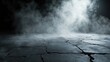 © linlies - Dramatic setting with a cracked concrete floor and dark, rolling smoke creating a suspenseful effect.