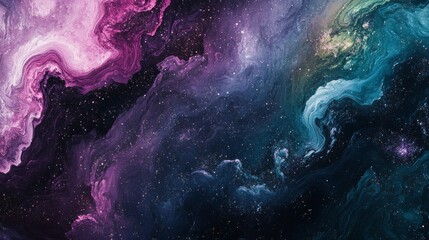 bright star nebula. distant galaxy.