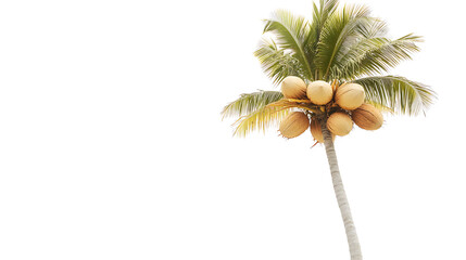 Canvas Print - PNG Beach coconut tree plant white background tranquility.