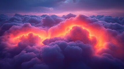 Canvas Print - Fiery Cloudscape Sunset