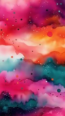 Wall Mural - Colorful abstract painting depicting cosmic swirl and hues