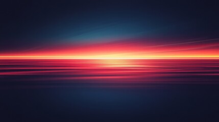 Wall Mural - vibrant sunset illuminating the horizon over a tranquil water surface