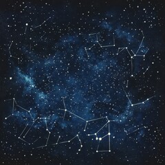 Wall Mural - constellations form celestial patterns in the night sky illustration