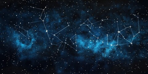 Wall Mural - an artistic rendering of constellations shining in the night sky
