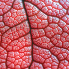 Wall Mural - Intricate texture of a red leaf showcasing natural patterns