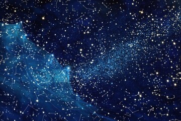 Wall Mural - a stunning illustration features constellations and a galaxy view