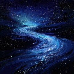 Wall Mural - celestial river of stars flows through the dark cosmos