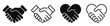 © Comauthor - Handshake icons set. Business agreement handshake symbol set. Shaking hands logo. Friendly handshake line and flat style - stock vector.