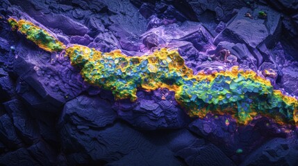 Fototapete - This striking visual captures an array of colorful mineral formations with vivid textures and layered structures, highlighting unique geological characteristics and beauty.