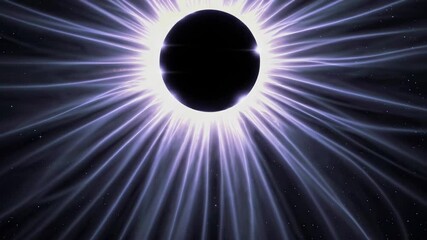 Wall Mural - cosmic eclipse with radiant beams against starry sky