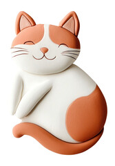 Wall Mural - PNG 2d clay cat cute art toy.