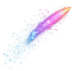 Wall Mural - png colorful rocket light glitter particles space illustration.