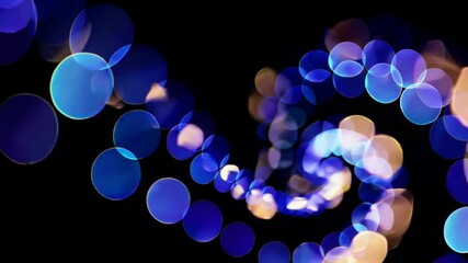 Aufkleber - abstract spiral of blue bokeh lights, night illumination. festive and dreamy concept