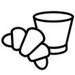 © Andrei - Croissant and beverage line icon design representing breakfast or cafe culture in a minimalistic style