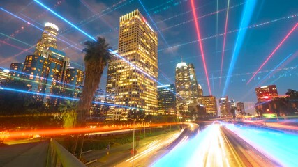 Wall Mural - Communication network concept in smart city. Artificial Intelligence, 5g