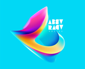 Wall Mural - liquid 3d geometric shapes. colored ball of spiral line. vector design elements.