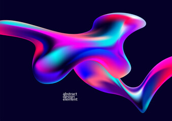 Wall Mural - abstract background of fluid iridescent shape. elegant colorful wallpaper.