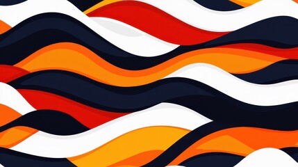 Wall Mural - colorful wavy patterns in red, orange, black, and white tones