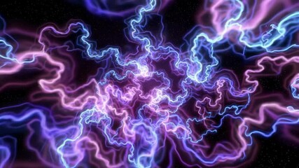 Aufkleber - Abstract neon light energy patterns against a starry sky, cosmic theme. Futuristic digital art and science fiction concept