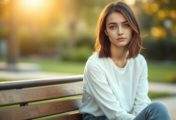 Wall Mural - Soft focus portrait of a bored woman