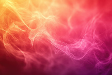 Poster - Abstract background with swirling, translucent smoke in warm, vibrant hues of orange, pink, and red.