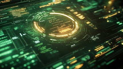 A closeup view of a developers screen which features highlighted lines of code alongside graphics of firewalls and key symbols signifying the integration of secure coding practices