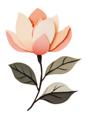 Wall Mural - PNG Magnolia flower paper craft art.