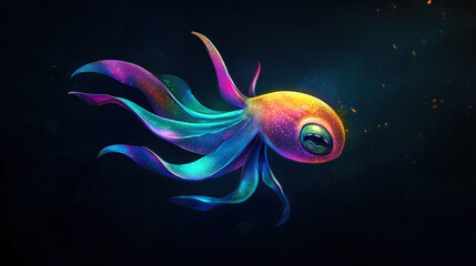 Wall Mural - a vibrant fish glides over a tranquil water expanse with a thoughtful quote positioned centrally wit