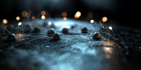 A 3D rendering of a creative digital interface for business, featuring multiple icons and binary code set against a blurred background, symbolizing software development, applications, global