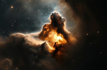 The night sky in outer space showcases a background filled with galaxies and stars