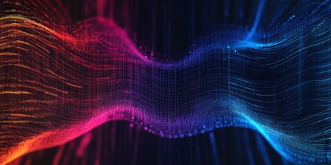 This vibrant digital background is ideal for creatively showcasing tech processes, AI applications, data transfer, and educational graphics about the latest advancements in modern technology