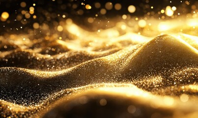 Wall Mural - alluring abstract waves of glistening particles in an impressive light spectacle.