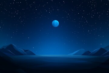 Wall Mural - dark sky with a large moon in the middle