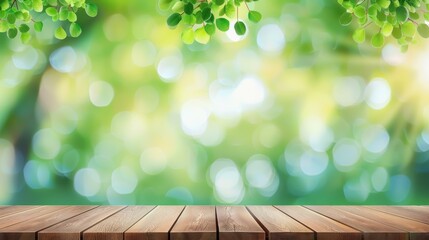 Canvas Print - Showcase your ideas on a rustic wooden floor, surrounded by a softfocus nature backdrop for a serene presentation vibe.