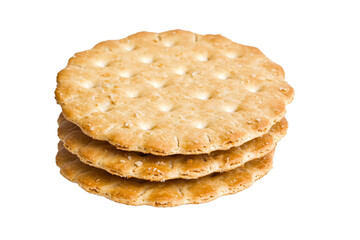 Wall Mural - Stack of four crackers on a white background, isolated