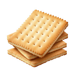 Wall Mural - Stack of crackers with a white background, isolated