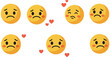 © Royal Ability - Sad and loving emoji expressions in flat design vector art