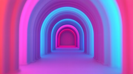 Wall Mural - vibrant abstract pathway with lock symbols digital art futuristic environment bright colors