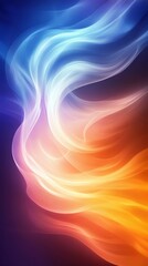 Wall Mural - Abstract swirls of vibrant blue and orange hues create a mesmerizing blend of light and color. A captivating digital artwork.