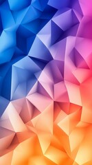 Wall Mural - Vibrant abstract background featuring a mesmerizing blend of blue, purple, and orange hues in a low-poly style.