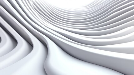 Wall Mural - Abstract white architecture.  Modern design. Swirling lines create a sense of depth and movement.