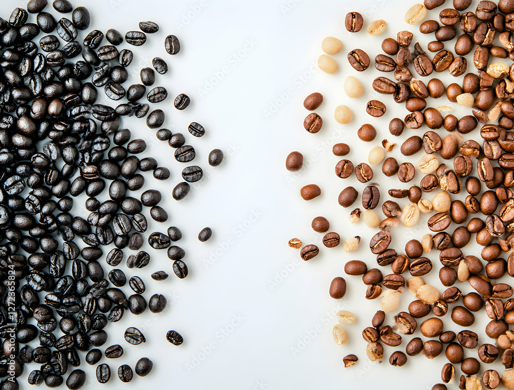 Dark Roast vs. Light Roast Coffee Beans, A Visual Comparison of Roasted ...