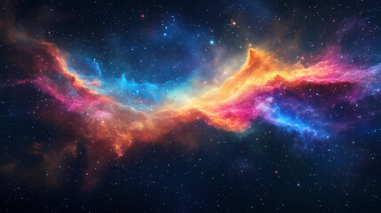 Wall Mural - Cosmic energy waves in deep space, abstract colorful swirls, transparent background (space, nebula, ethereal, vibrant). Galactic Energy Waves. Illustration