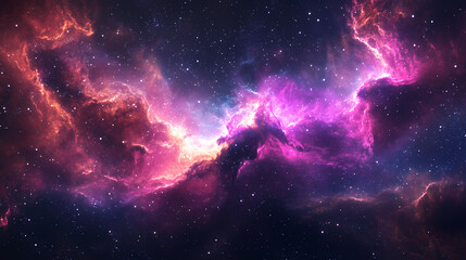 Wall Mural - cosmic vibrant pink nebula