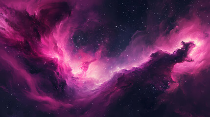 Wall Mural - cosmic vibrant pink nebula
