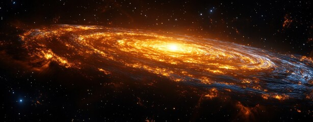 Wall Mural - stunning view of a spiral galaxy and stars in space with cosmic dust and starlight