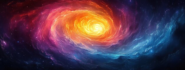 Wall Mural - stunning spiral galaxy view with bright core and vibrant colors in space