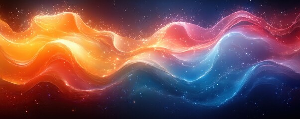 Wall Mural - Abstract Fluid Wave Background Art with Warm and Cool Colors in Motion